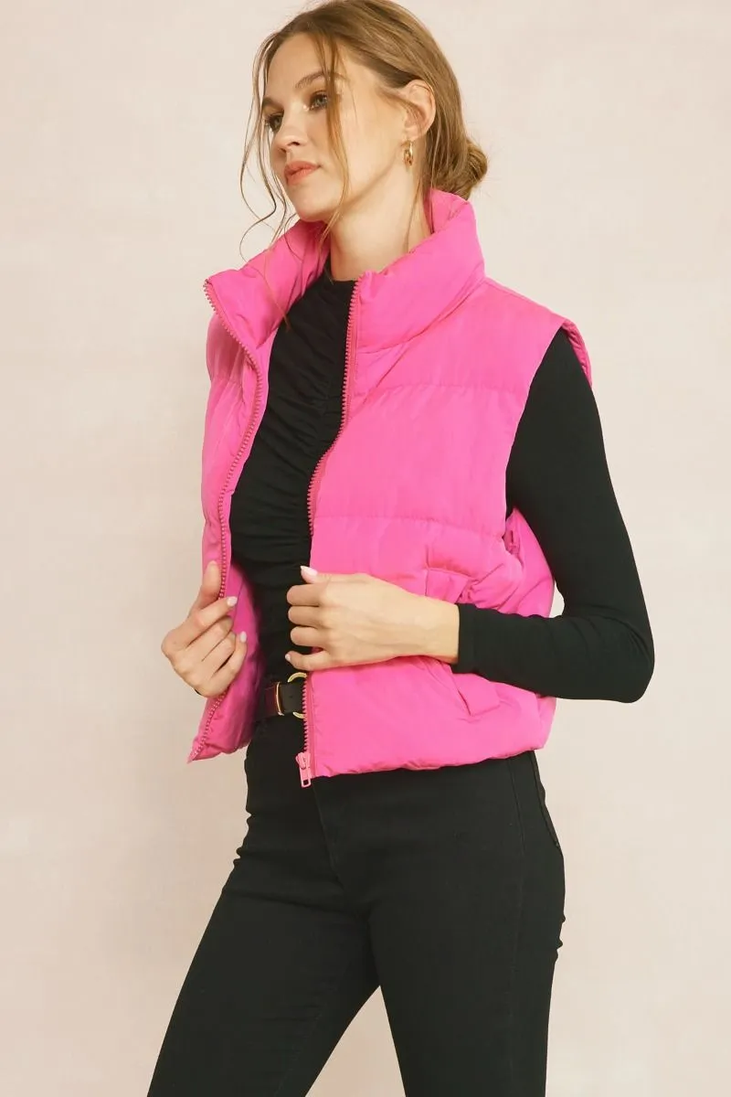 Hot Pink Puffer Vest