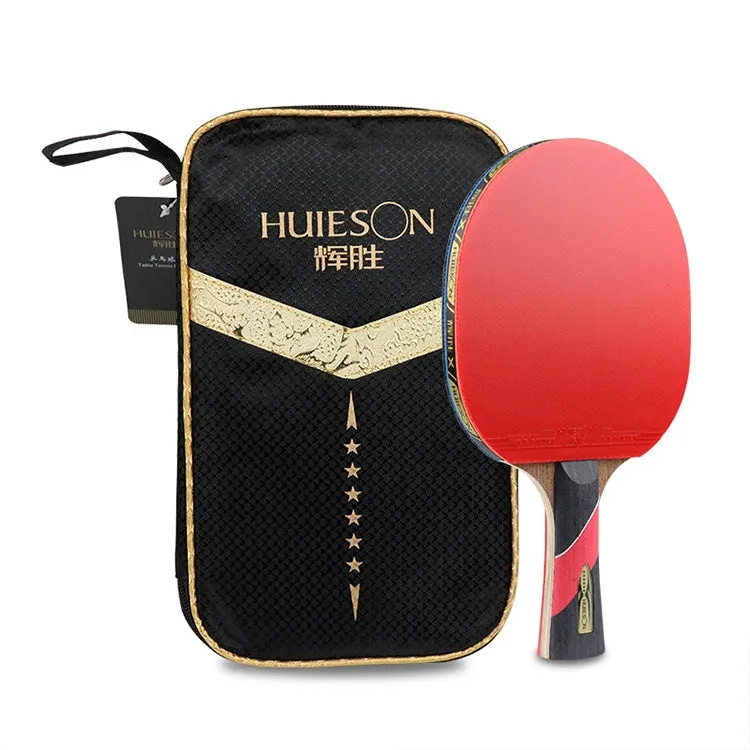 HUIESON HS-LX Six Star 5-Layer Chicken Wing Tip   2 Layer Carbon Double Side Continuous Table Tennis Single Racket(Pen Hold Grip Racket)