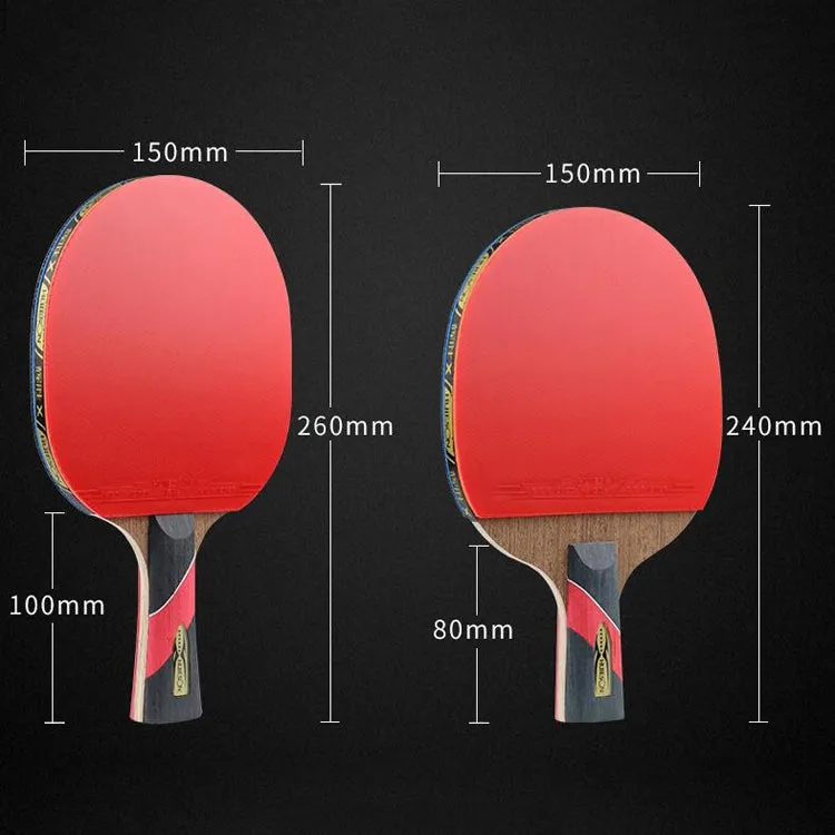 HUIESON HS-LX Six Star 5-Layer Chicken Wing Tip   2 Layer Carbon Double Side Continuous Table Tennis Single Racket(Pen Hold Grip Racket)