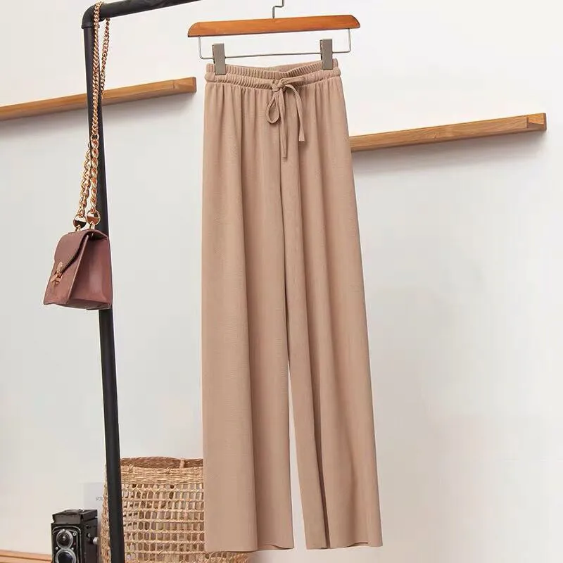 Ice Silk Wide Leg Women's Pants