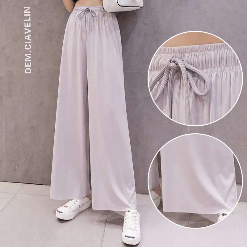 Ice Silk Wide Leg Women's Pants