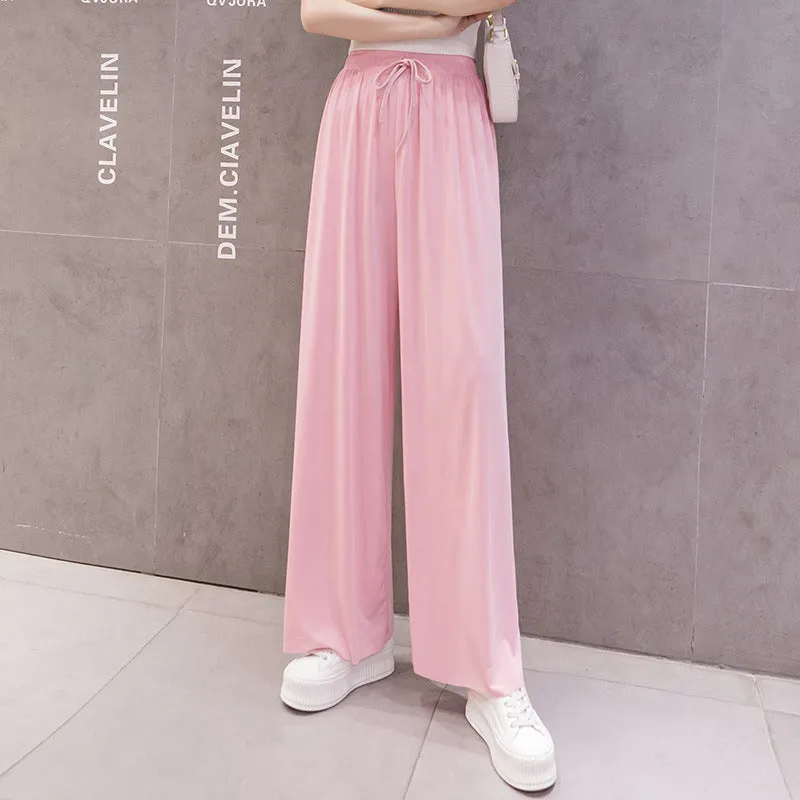 Ice Silk Wide Leg Women's Pants