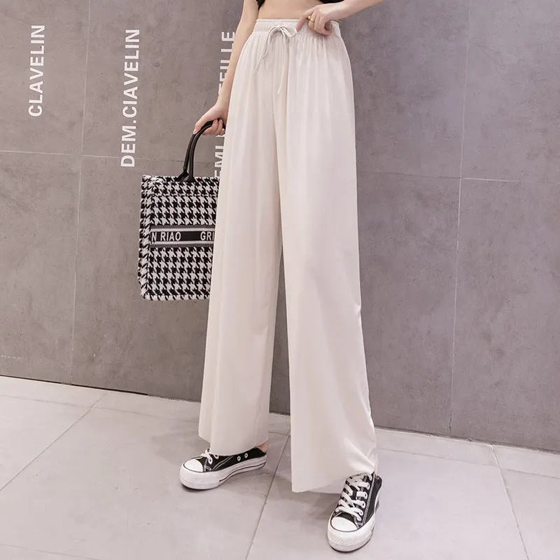 Ice Silk Wide Leg Women's Pants