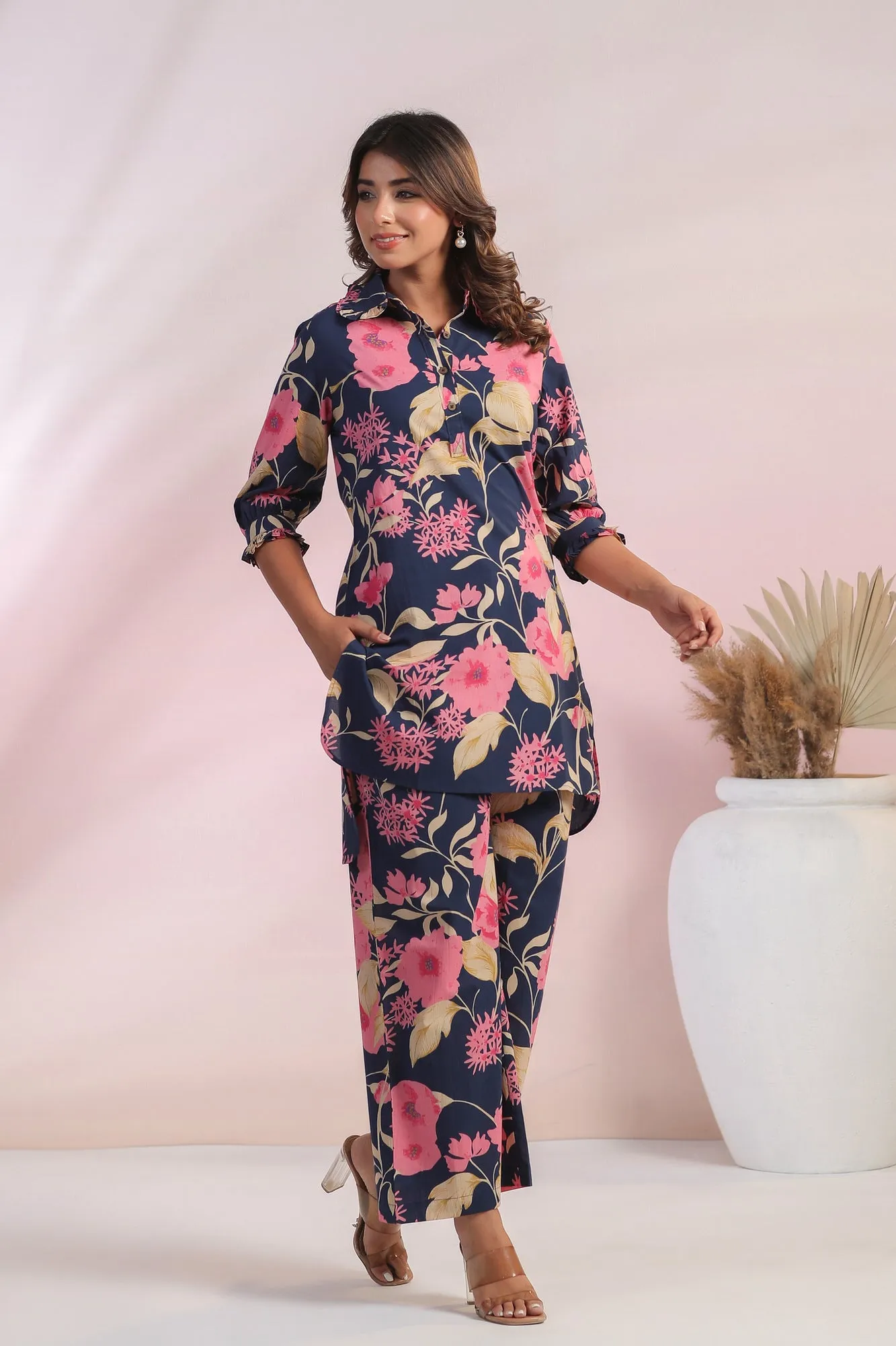 Ink Enigma Cotton Palazzo Loungewear Set