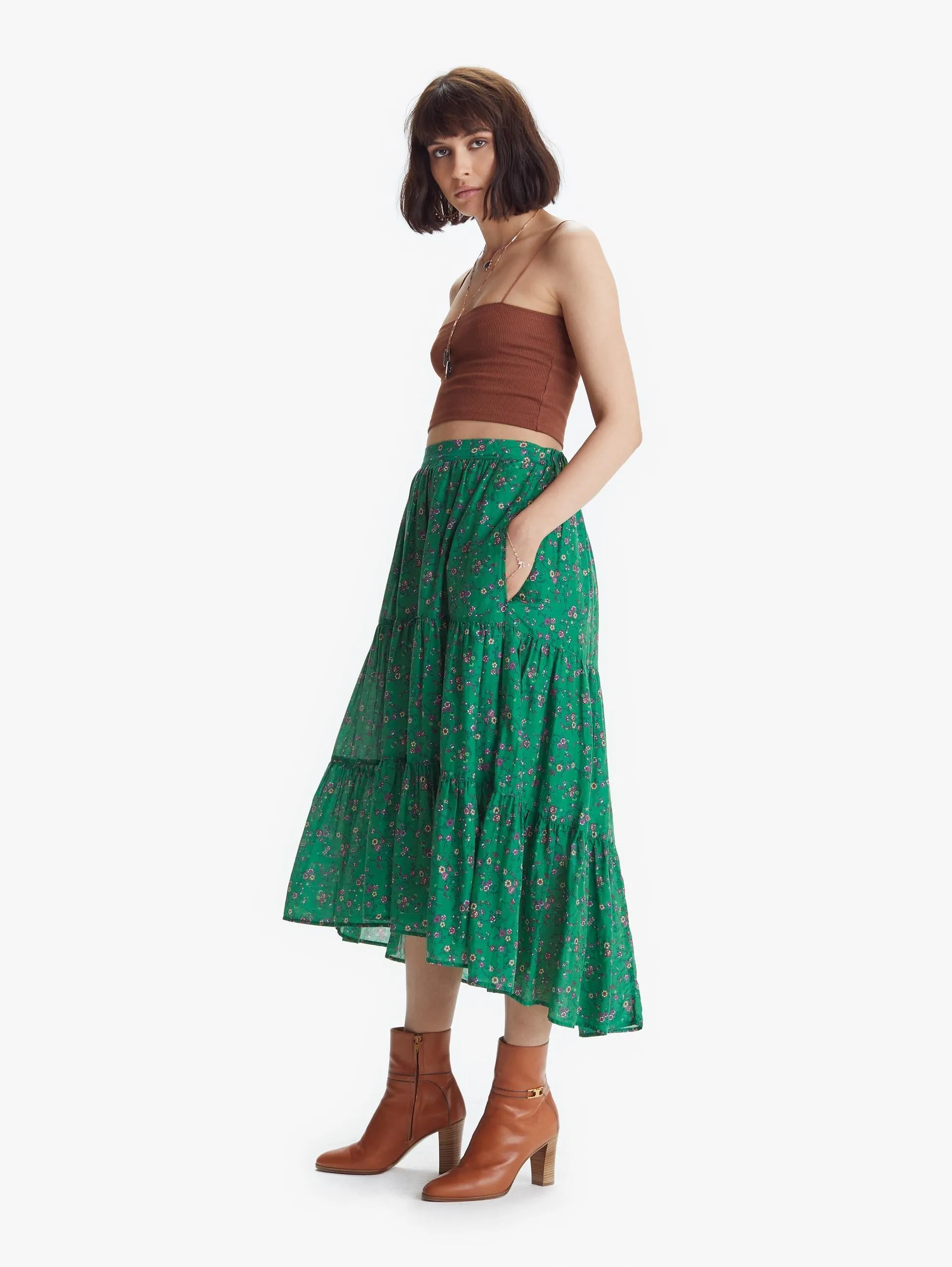 Iris Skirt - Green Grass