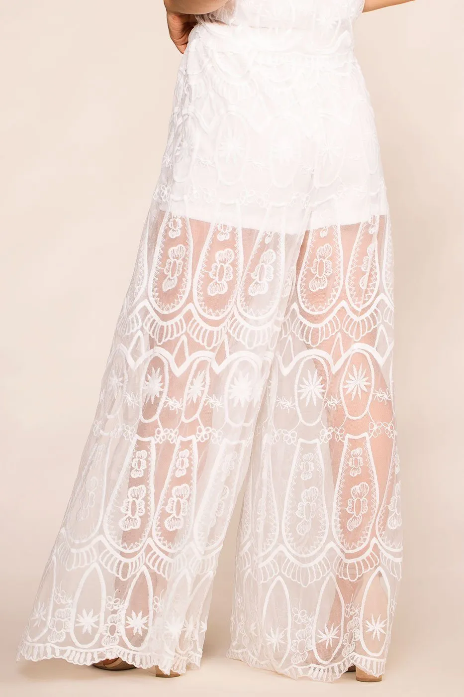 Irreplaceable White Lace Pants