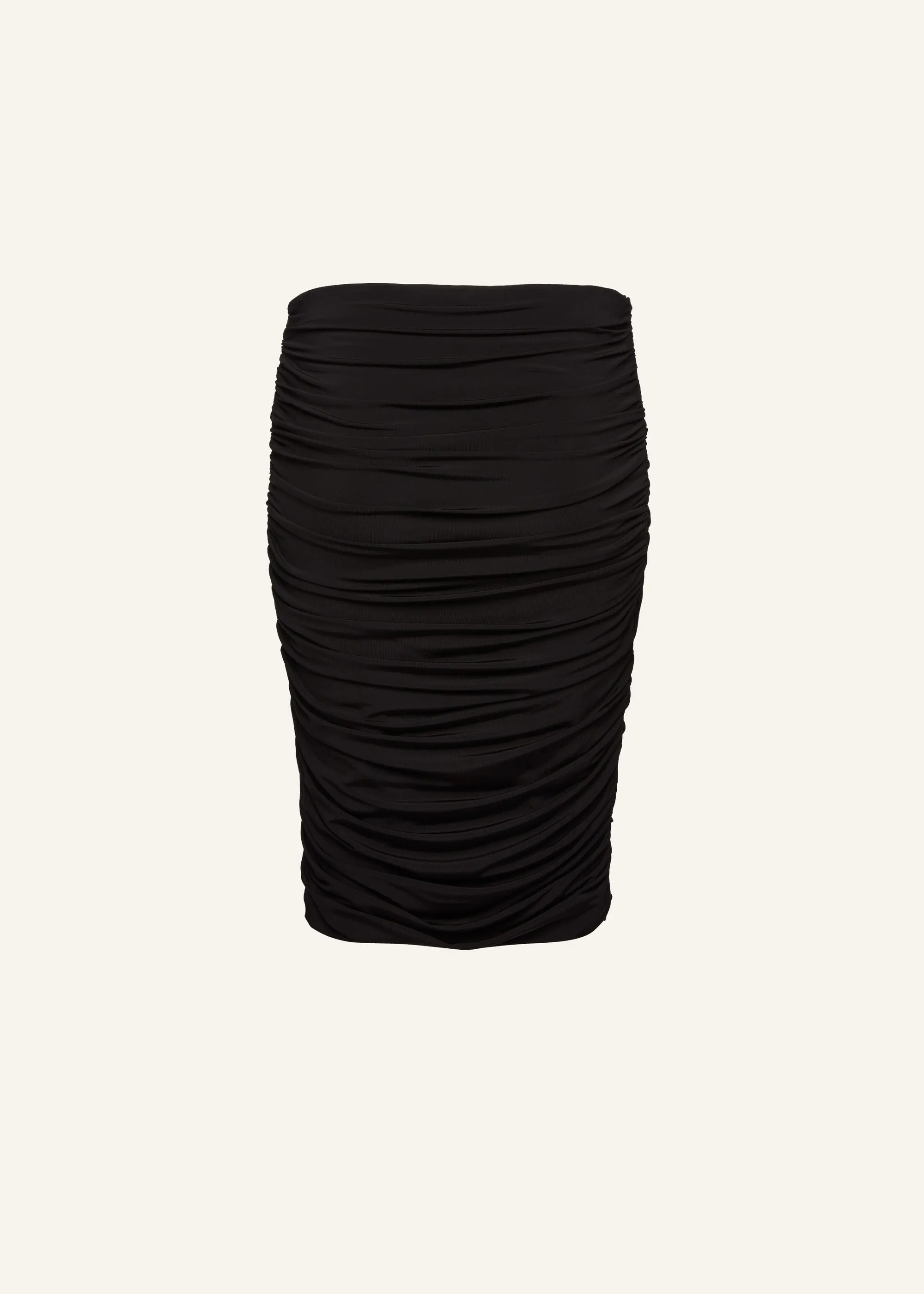 Jersey draped midi skirt in black