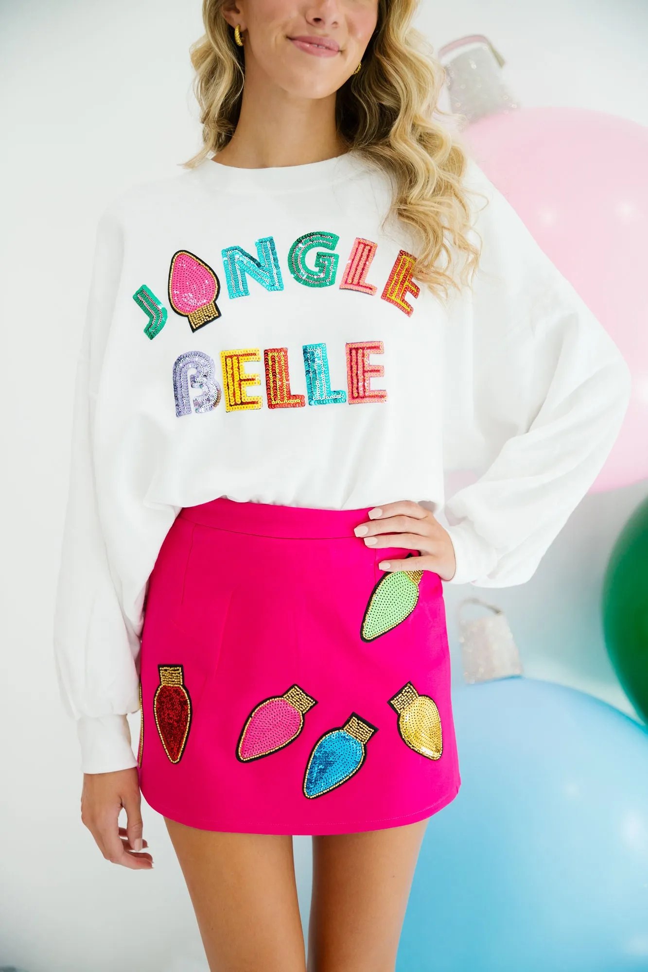 JINGLE BELLE WHITE PULLOVER