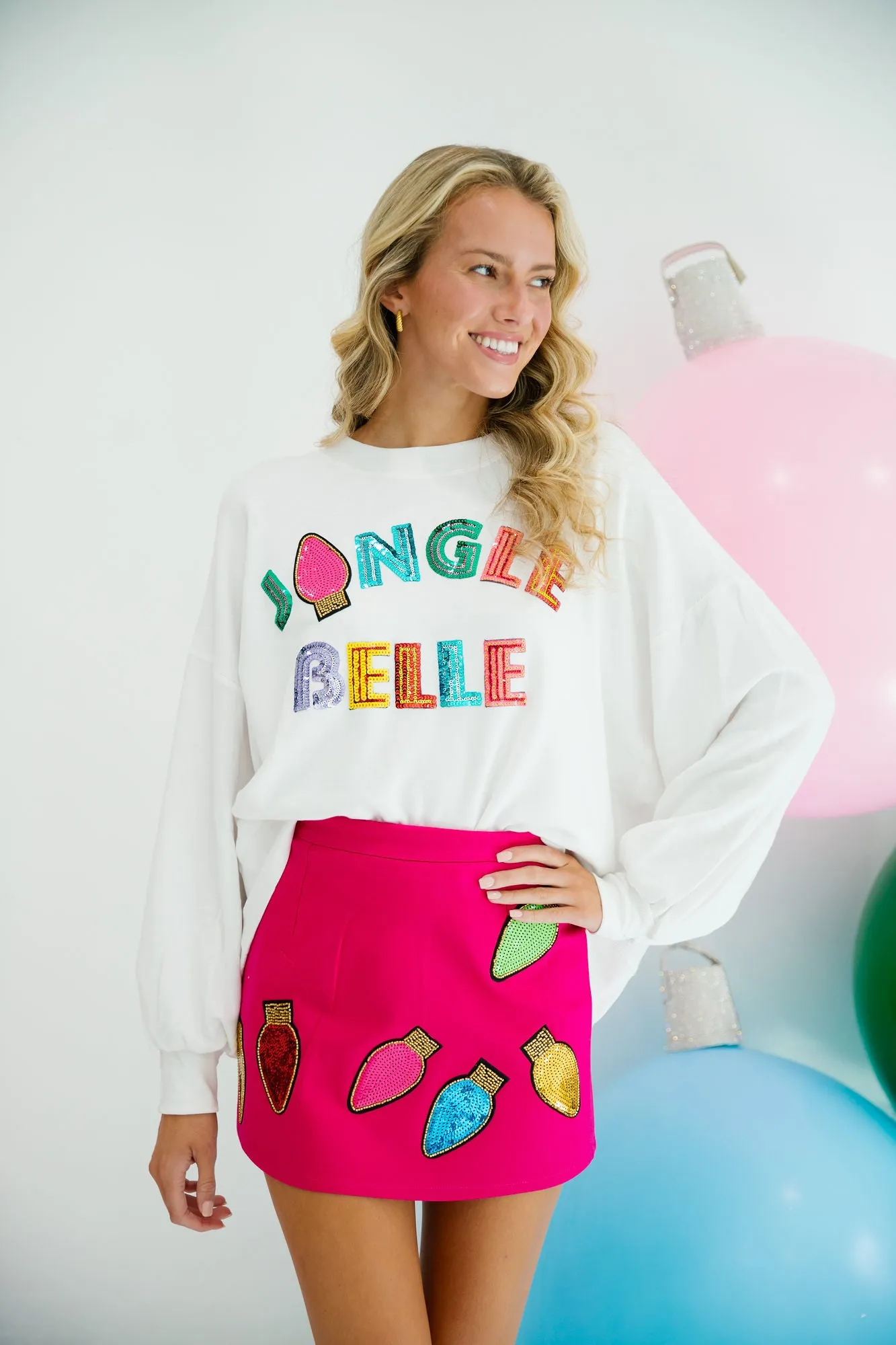 JINGLE BELLE WHITE PULLOVER