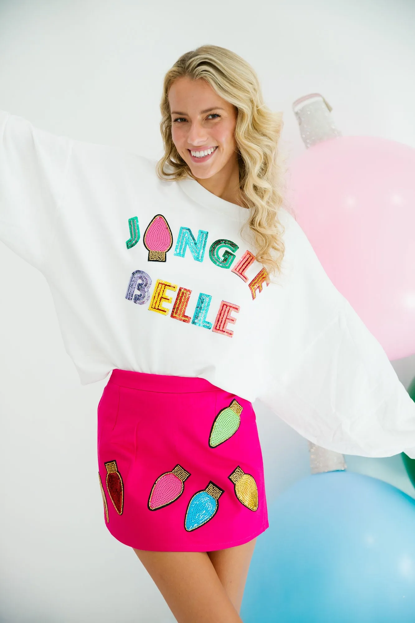 JINGLE BELLE WHITE PULLOVER