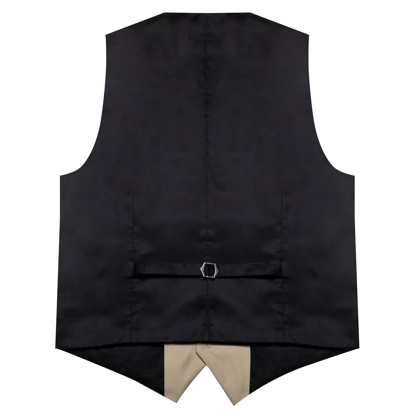 Khaki Yellow Solid Silk Men's Classic Vest