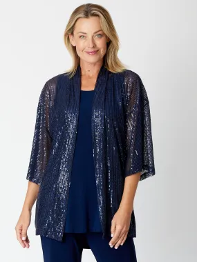 Kimono Sparkle Tonight Jacket- Navy -30564