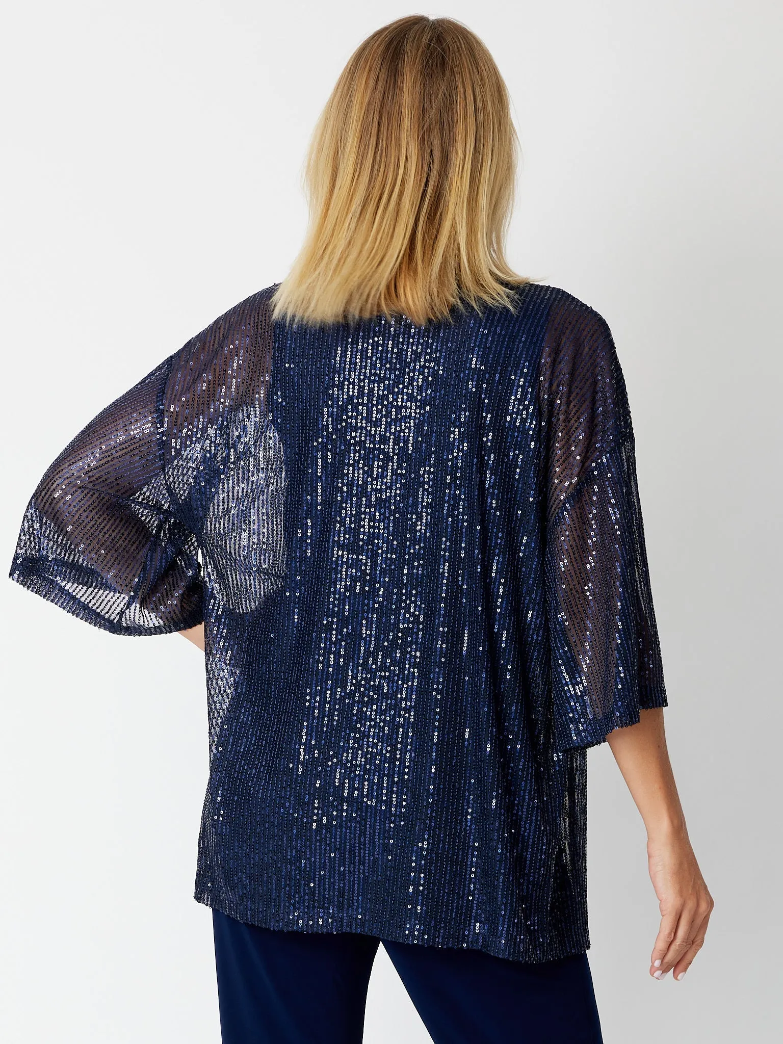 Kimono Sparkle Tonight Jacket- Navy -30564