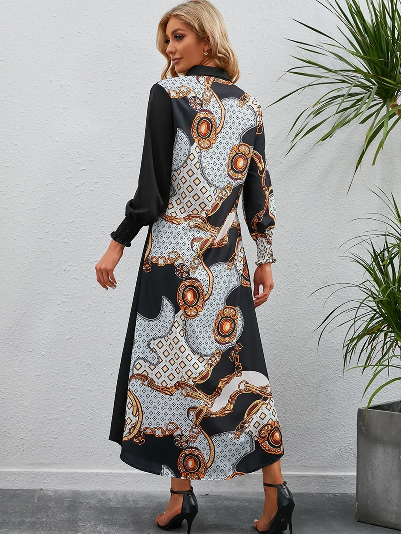 KittenAlarm - Printed long sleeve shirt dress