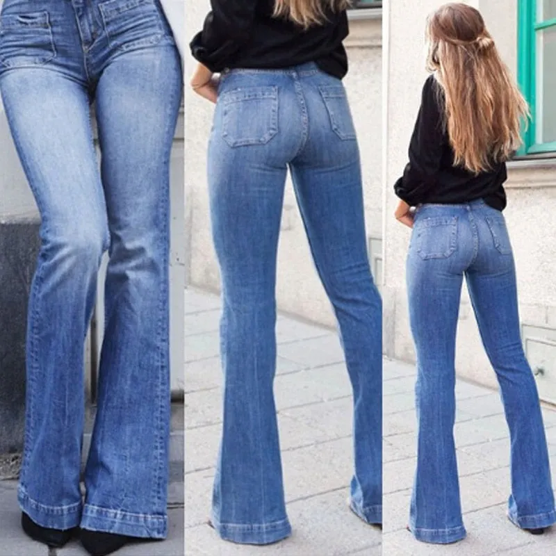 KittenAlarm - Skinny Flared Jeans Women's Fashion Denim  Pants Bootcut Bell Bottoms Stretch Trousers Women Jeans Woman Jeans Low Rise Jeans