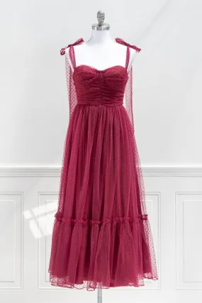 La Bohème Tulle Dress - Burgundy