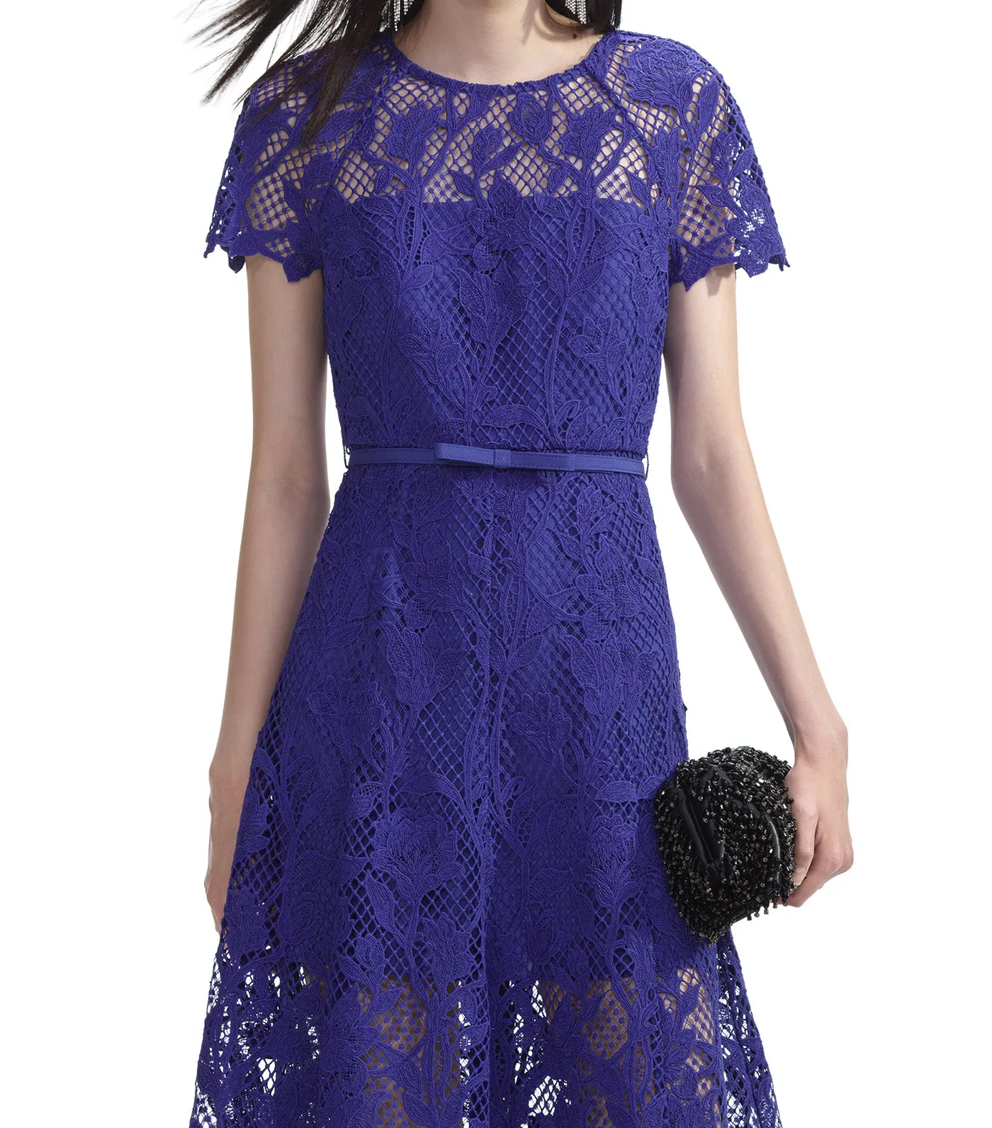 Lace Midi Dress Cobalt