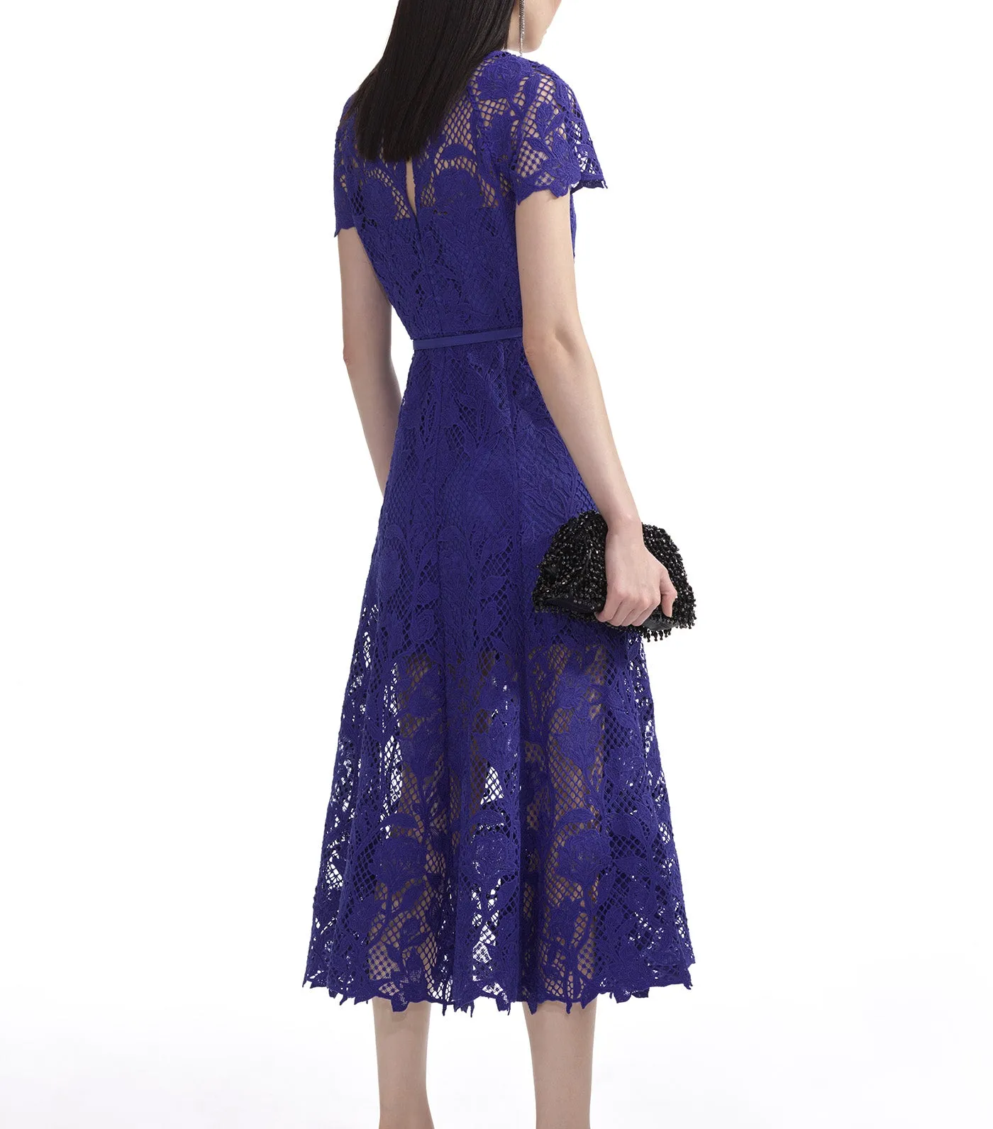 Lace Midi Dress Cobalt