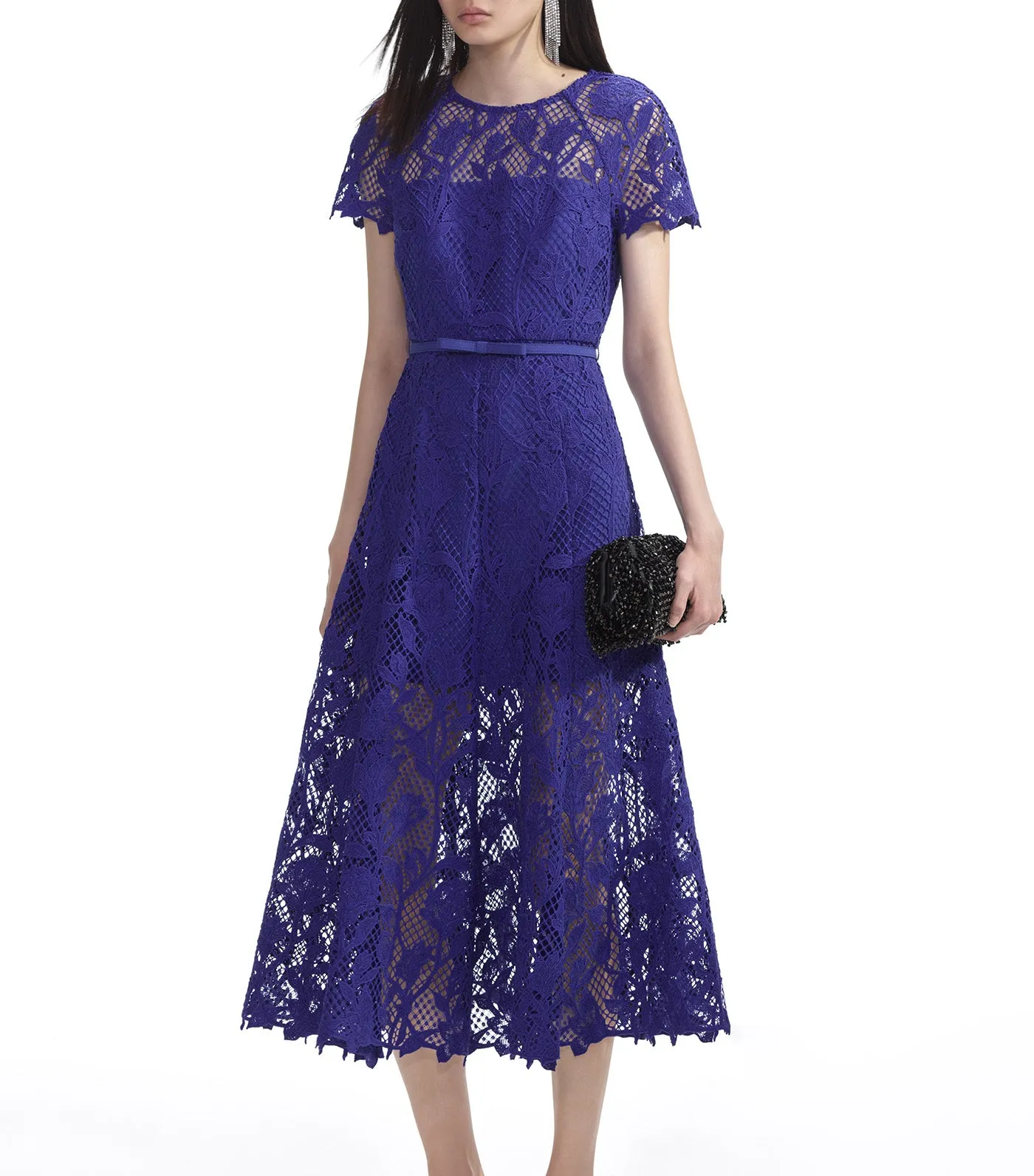 Lace Midi Dress Cobalt