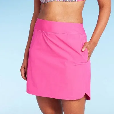 Lands' End Women's UPF 50 Swim Skort - Pink L