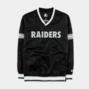 Las Vegas Raiders Renegade Nylon Pullover Windbreaker Mens Jacket (Black)