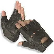 Leather Half finger cut Gloves for Bike Driving leather Sports, Hiking, Cycling, Travelling, Camping, Driving, Outdoor