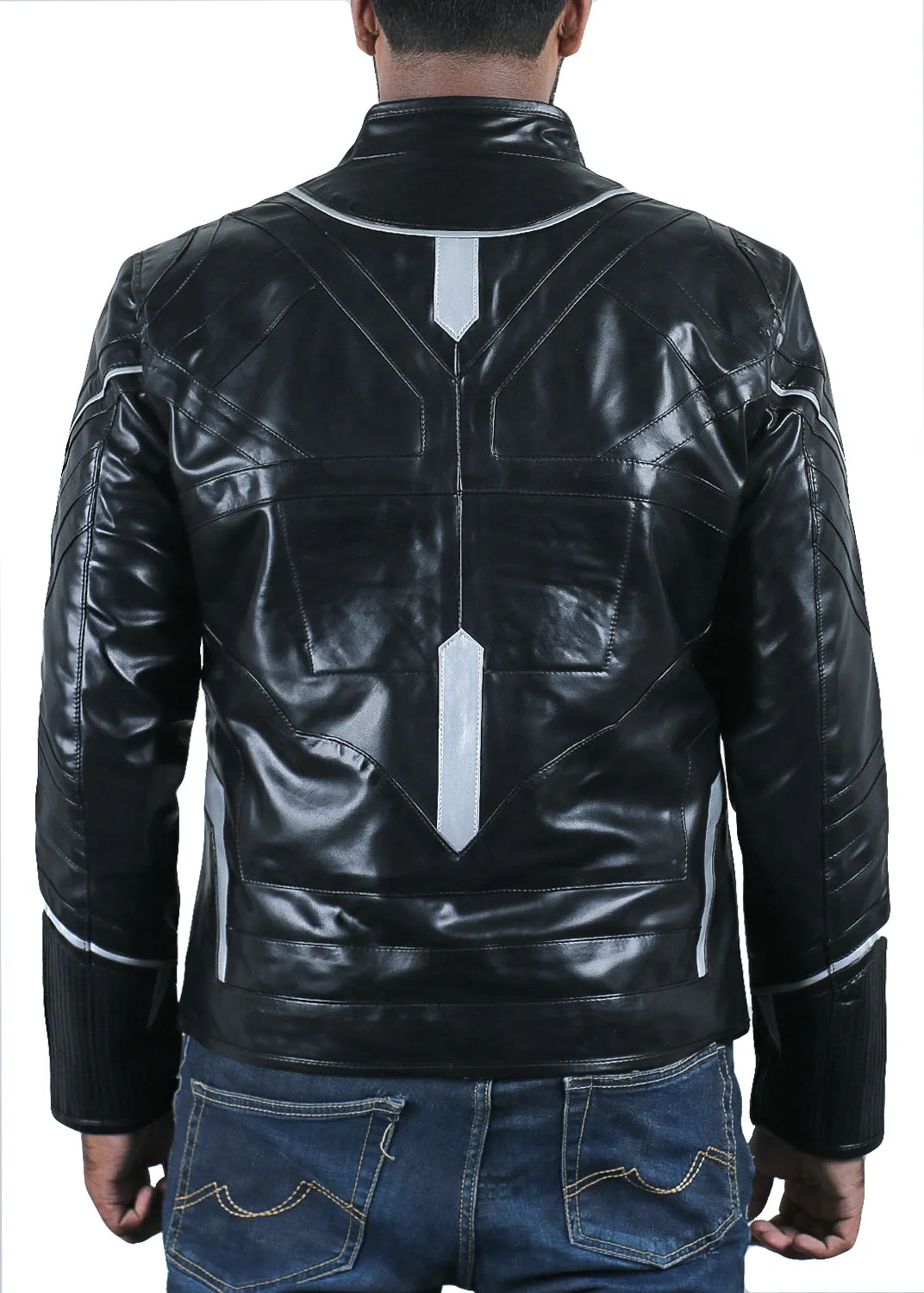 Leather Jackets Hub Mens Synthetic Leather Jacket (Black, fencing Jacket) - 1701014