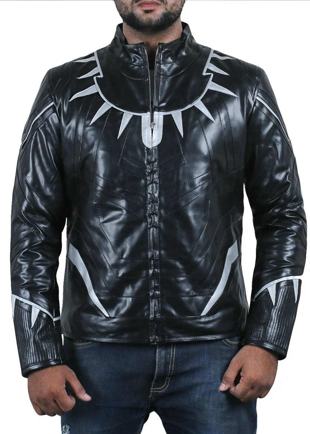 Leather Jackets Hub Mens Synthetic Leather Jacket (Black, fencing Jacket) - 1701014