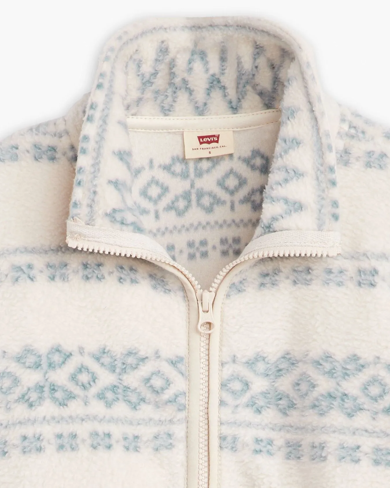 Levi's® Womens Delta 1/4 Zip Fleece - Miley Stitch Fairisle / White Swan