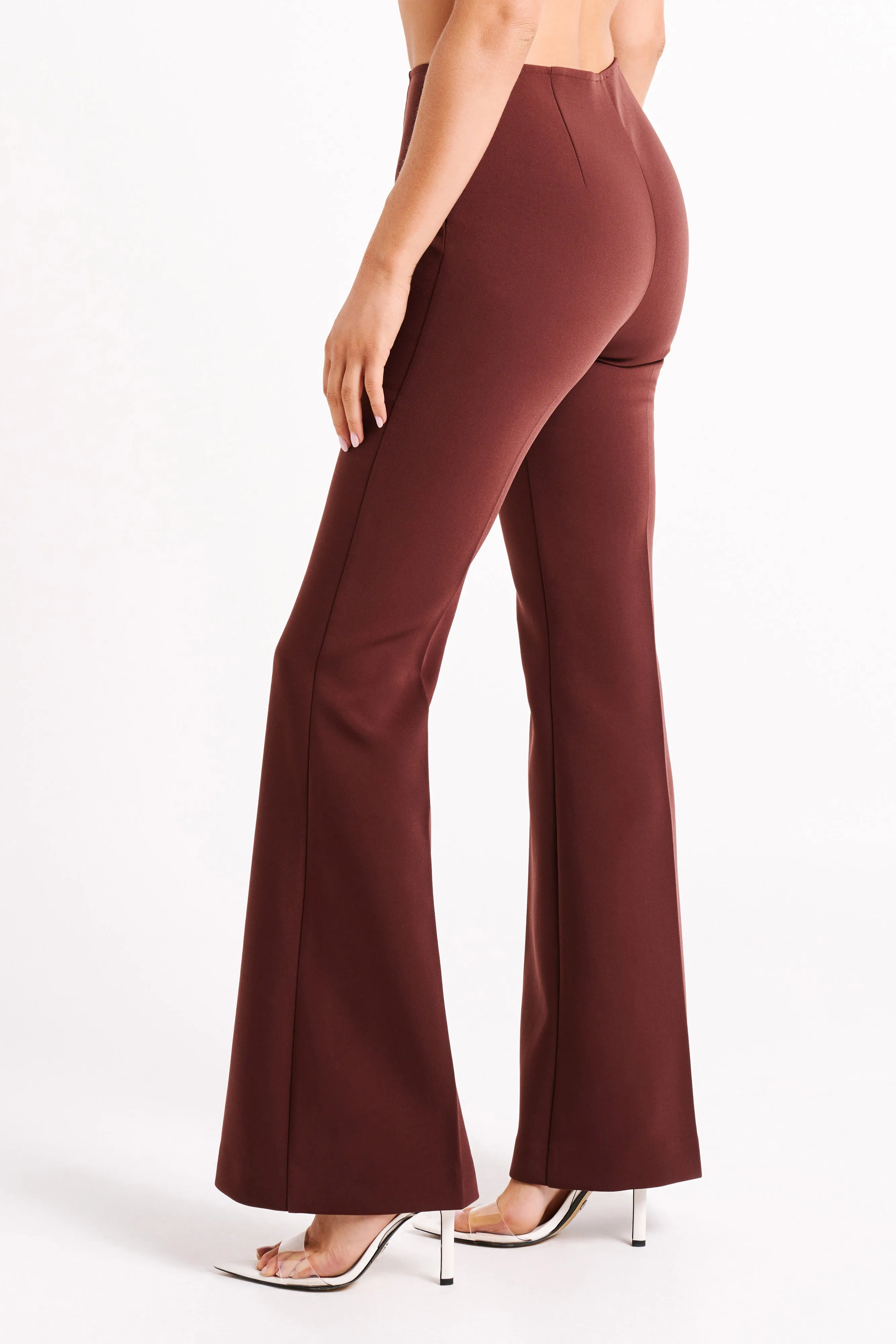 Loretta Fit & Flare Tailored Pant - Chocolate