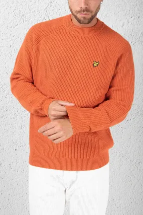 Lyle & Scott Pull Raglan Costa Inglese Arancione Uomo