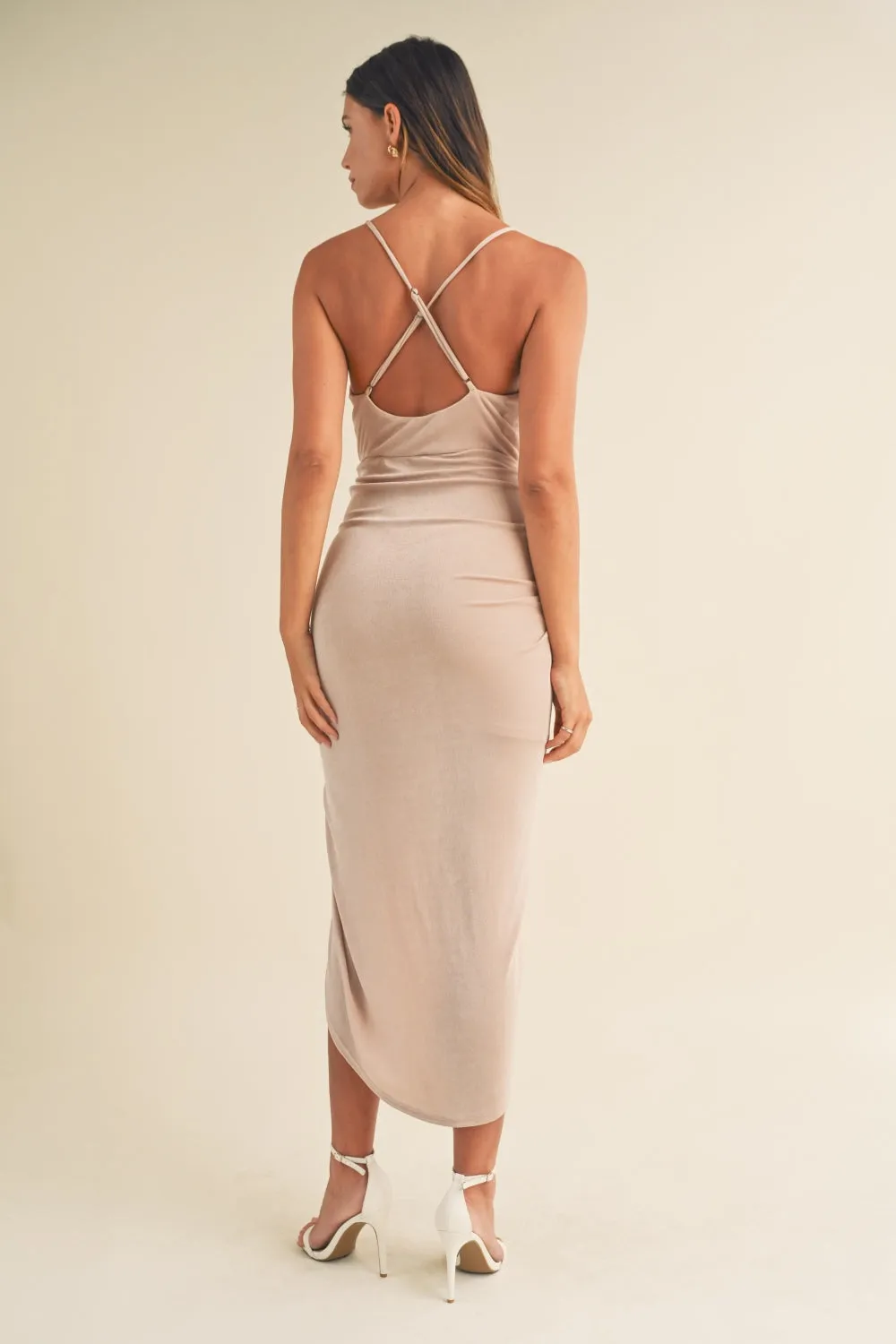 Mable Draped Detail Cami Midi Dress