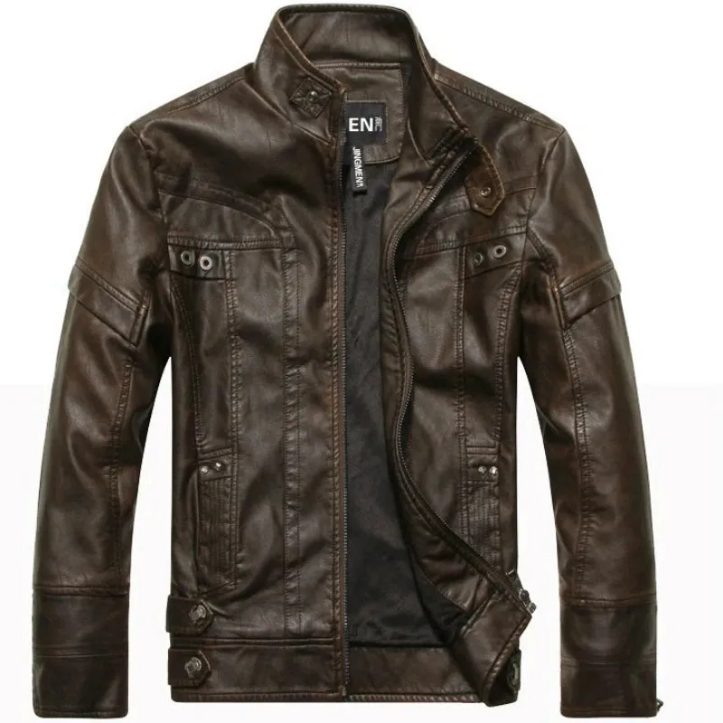 Mad Men PU Leather Jacket/Classic Motorcycle Vegan Leather Jacket