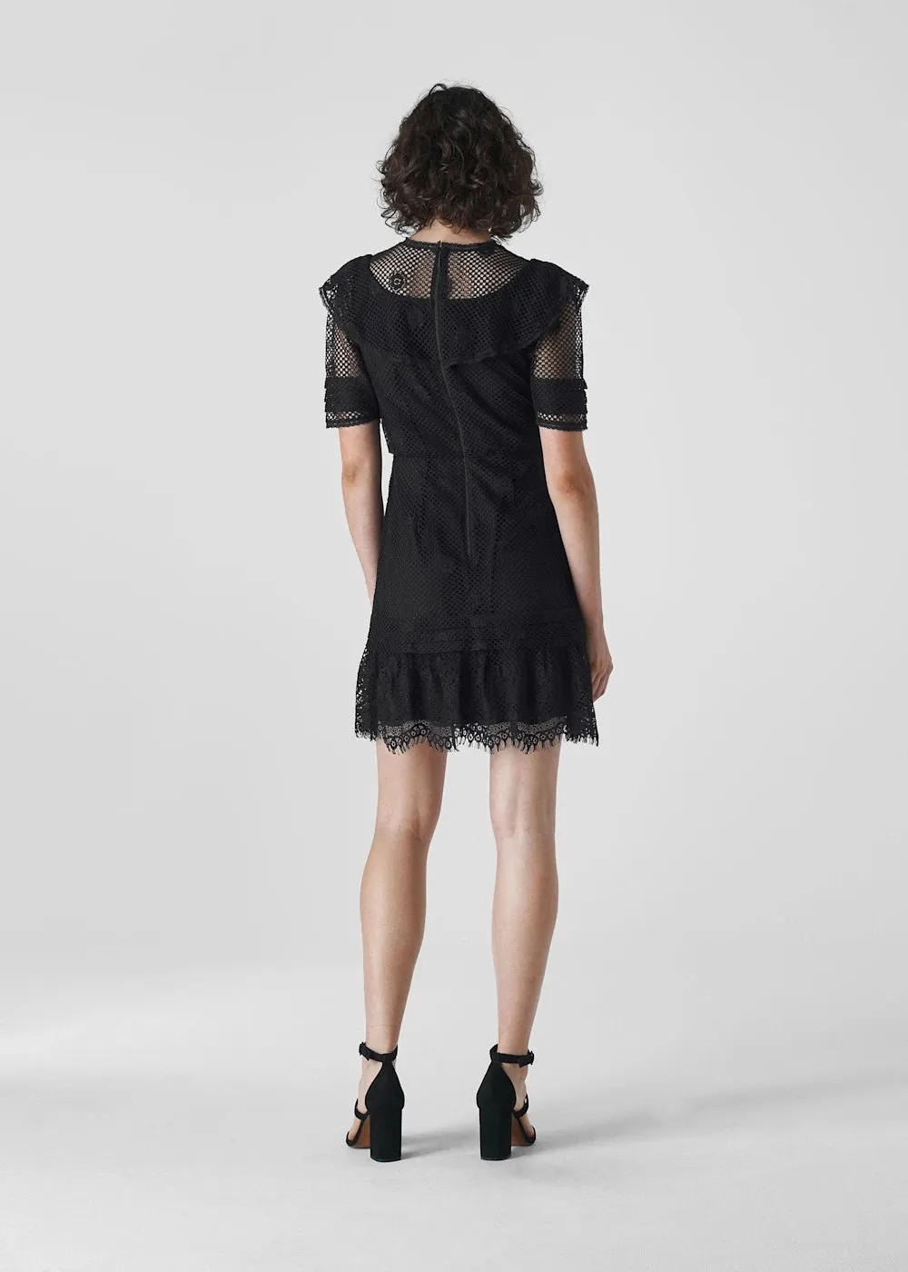 Mariah Lace Ruffle Dress