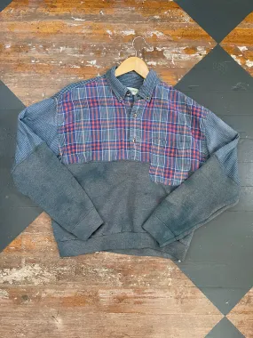 MASHUP FLANNEL PULLOVER - L