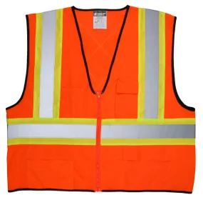 MCR Safety CSA Poly, Oran Vest 4 1/2 Lime/Sil L