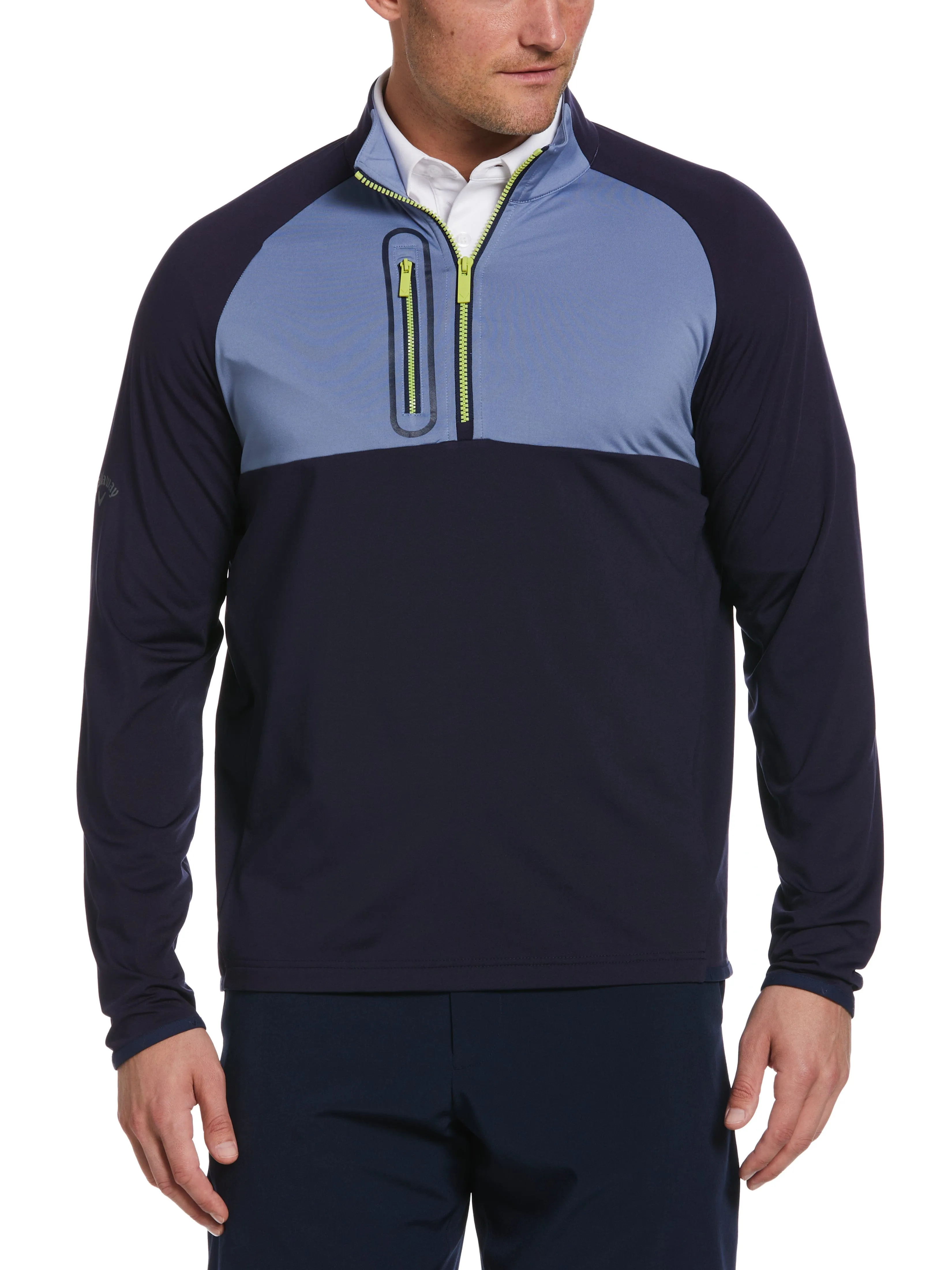 Mens Color Block 1/4 Zip Golf Pullover