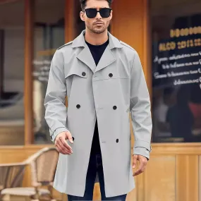 Men's Double-breasted Long-sleeved Lapel Cooked Coat