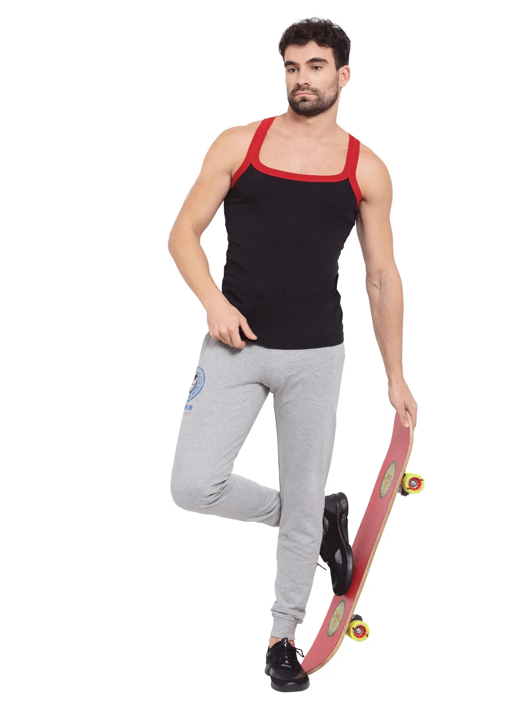 Men's Solid Gym Vest- Pack of 2 (Black & Navy)