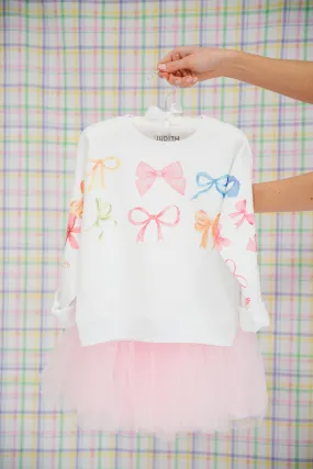 MINI KIDS BOW PRINT PULLOVER