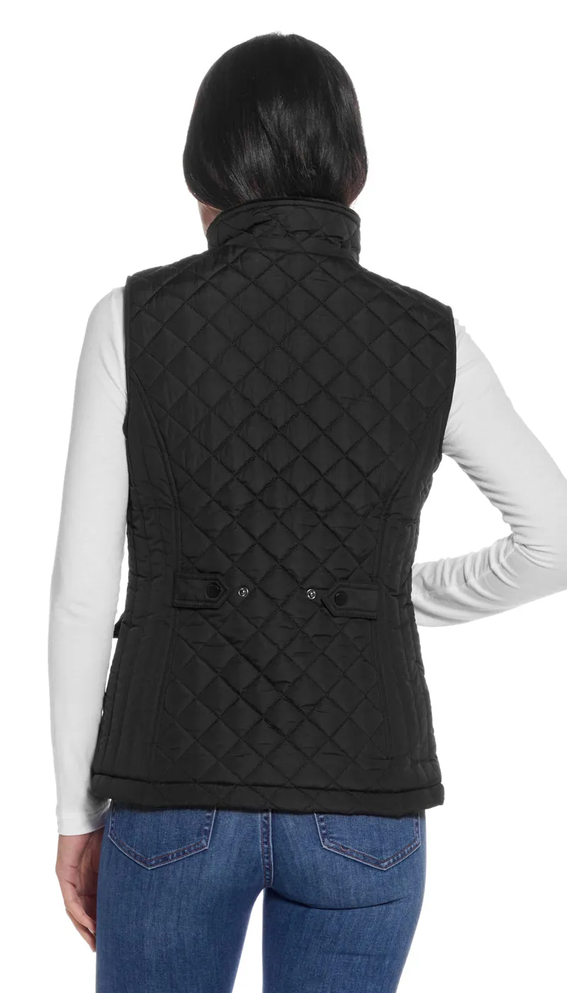 MIXED QUILTED VEST WITH PLUSH LINING