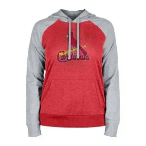 MLB St. Louis Cardinals Women's Lightweight Bi-Blend Hooded Sweatshirt - M