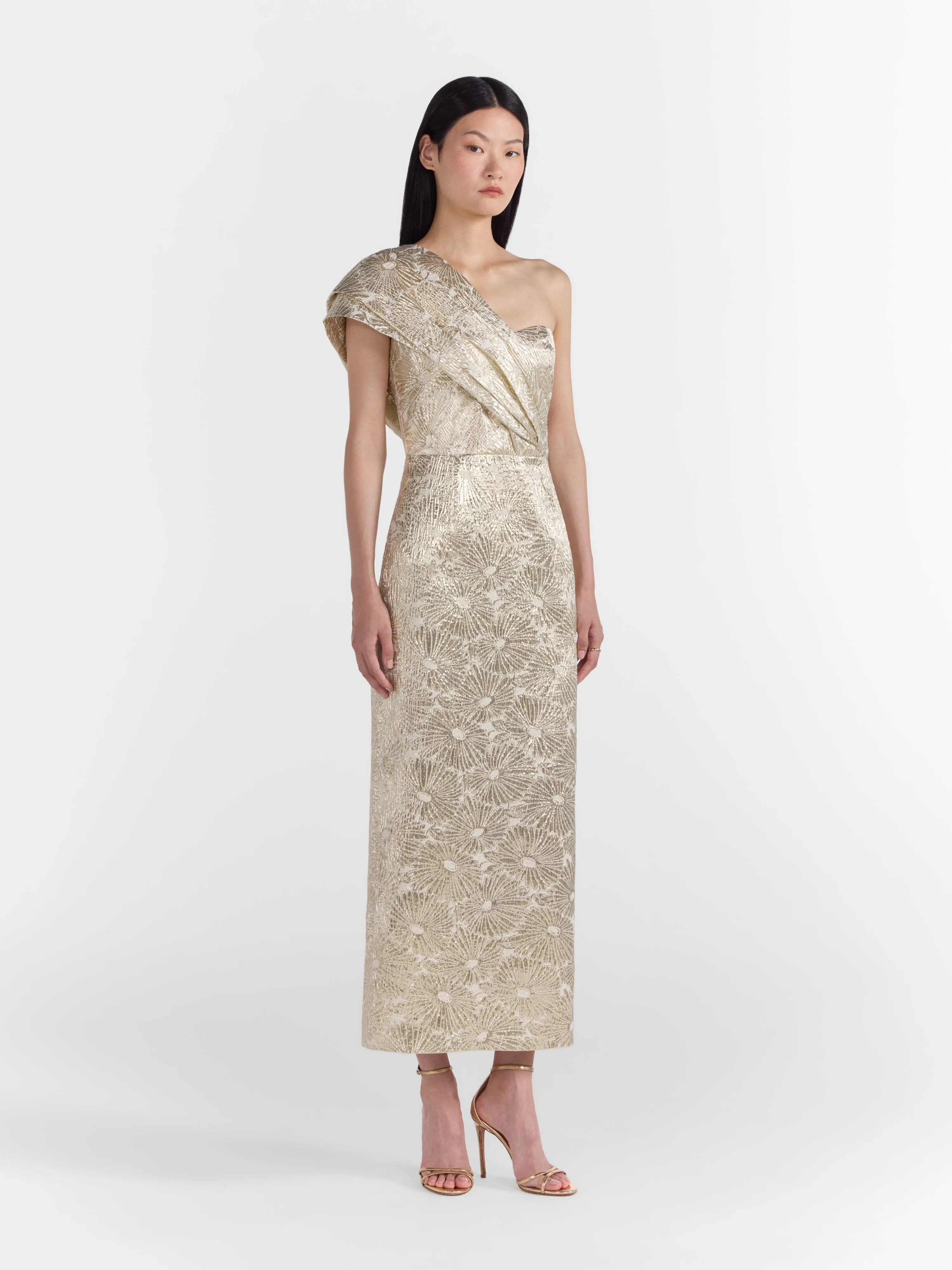 Mona Dress in Pale Gold