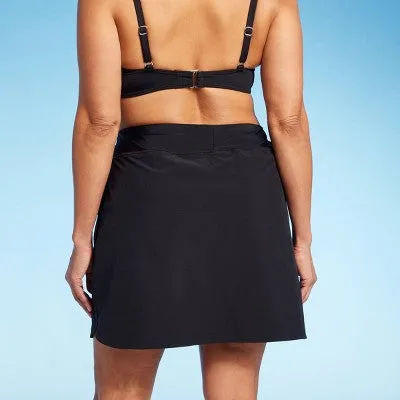 New - Lands' End Women's UPF 50 Swim Skort - Black M