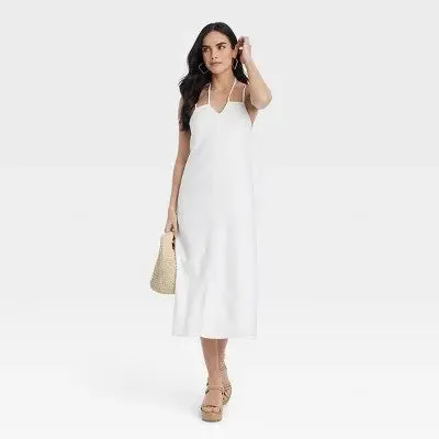 New - Women's Linen Midi Sundress - Universal Thread