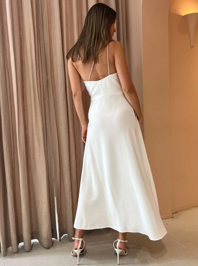 One Fell Swoop Rosa Midi Dress in Runway White Matte