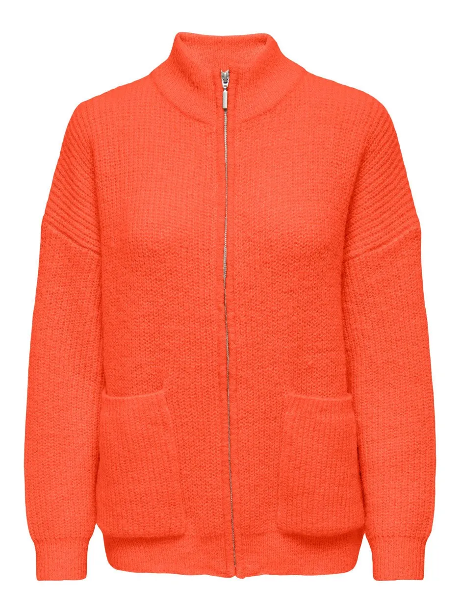 Onlkaja Life Ls Zip Cardigan Cc Knt - Oranje