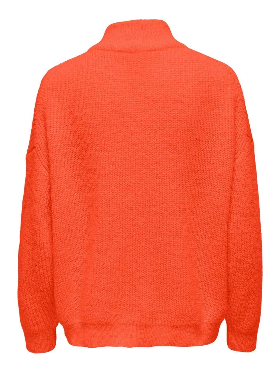 Onlkaja Life Ls Zip Cardigan Cc Knt - Oranje