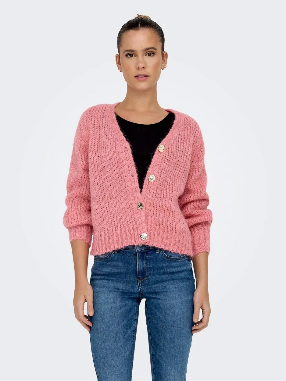 Onlminni Ls Life Cardigan Cc Knt - Pink