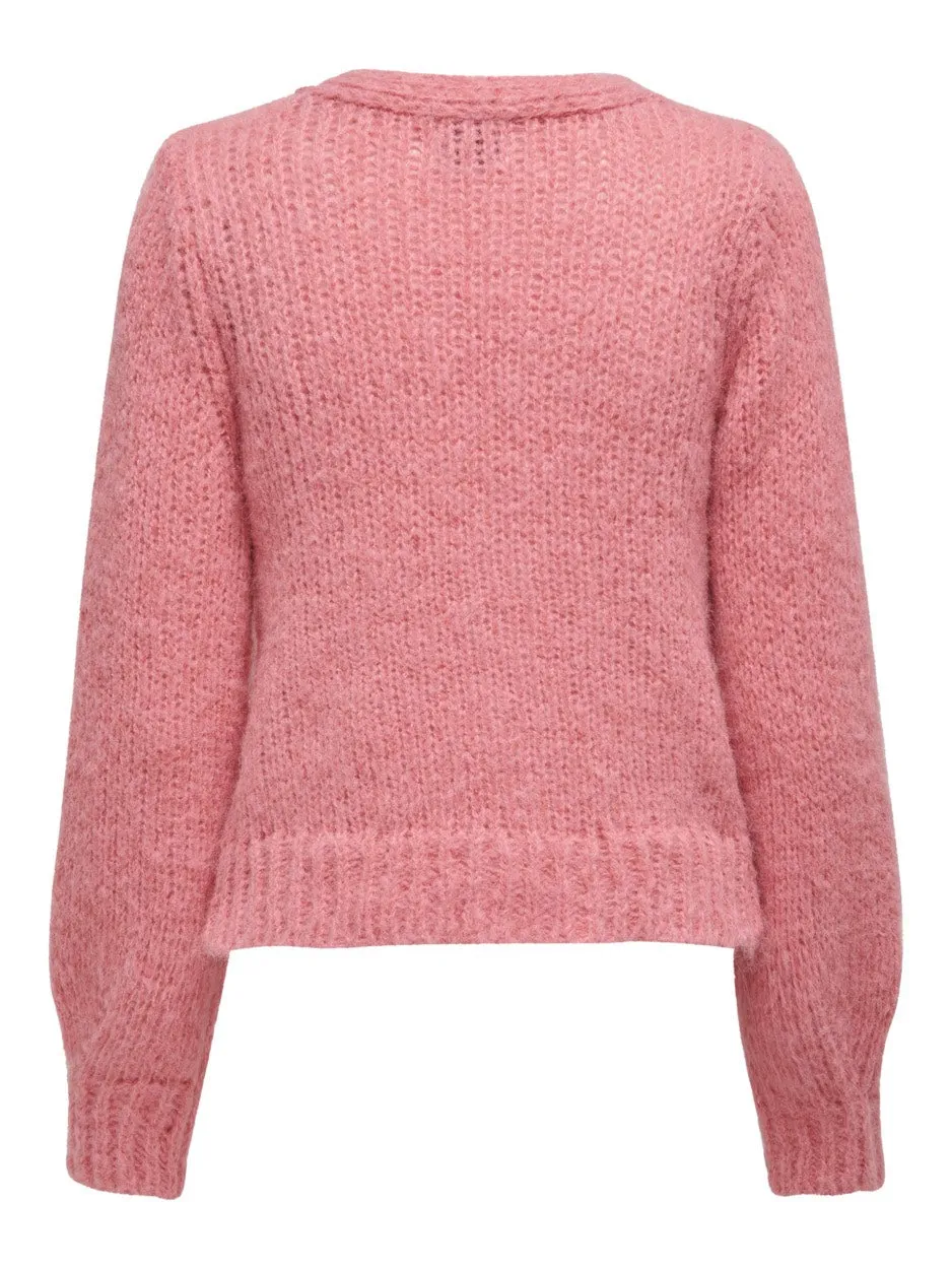 Onlminni Ls Life Cardigan Cc Knt - Pink